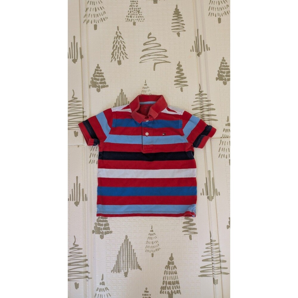 Boys 4T 5T Clothing Lot 7pc Tommy Hilfiger Wrangler H&M Cat & Jack Shirts Jeans - Picture 3 of 9